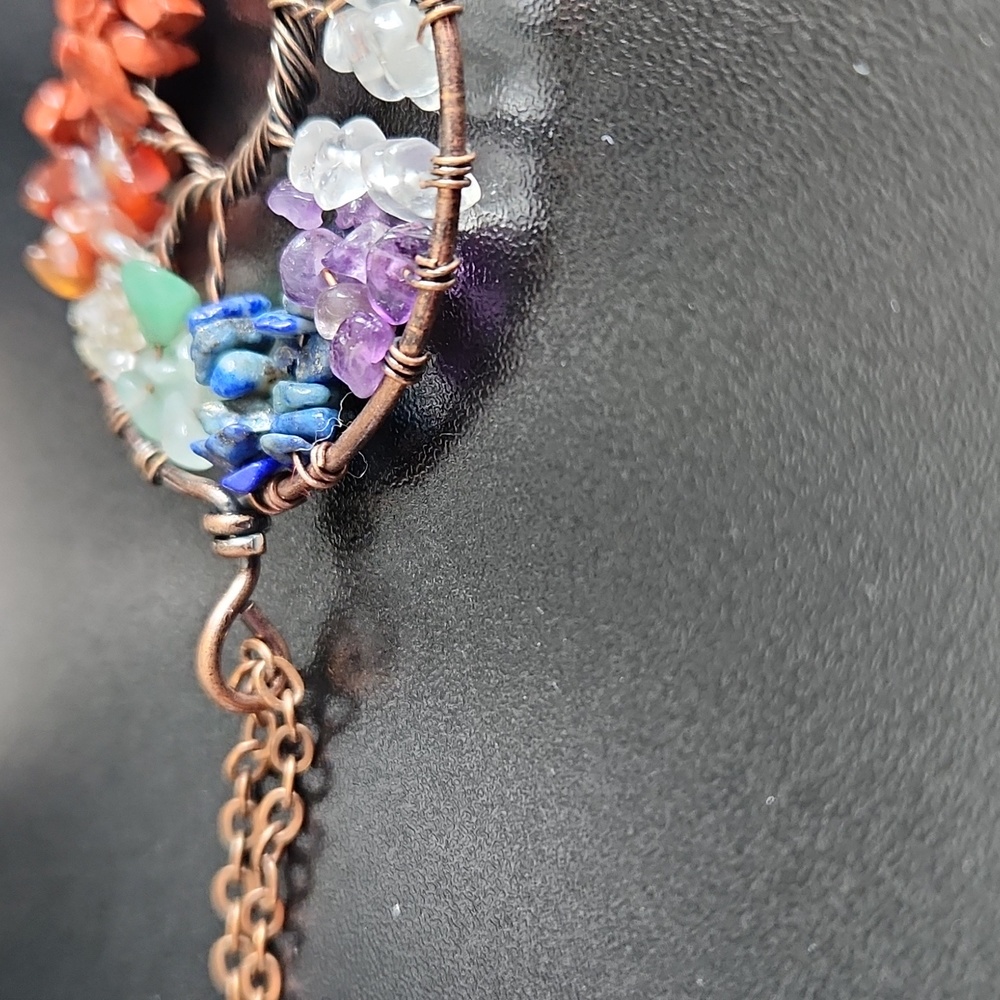 Tree of life 7 chakra necklace wired beaded - Picture 3 of 5